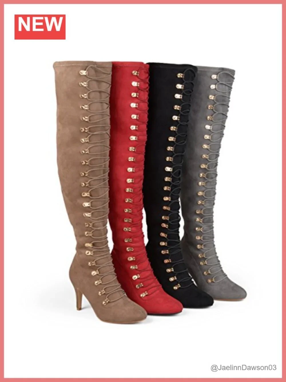Faux Leather Over-The-Knee Boots with Rhinestone Embellishments
